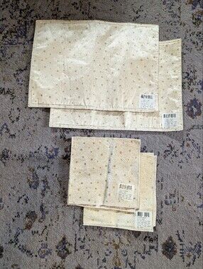 Vintage Celestial Placemat‎ Napkin Set 2 Each 90s Y2K Metallic Stars